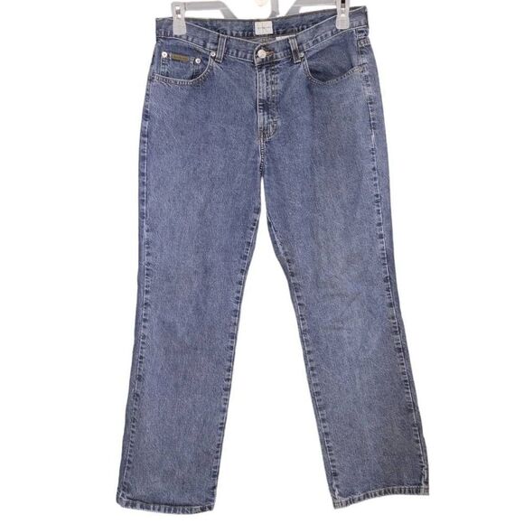 Vintage CK Calvin Klein BootCut Jeans Sz 12 Double stone Blue High Rise - Picture 1 of 8
